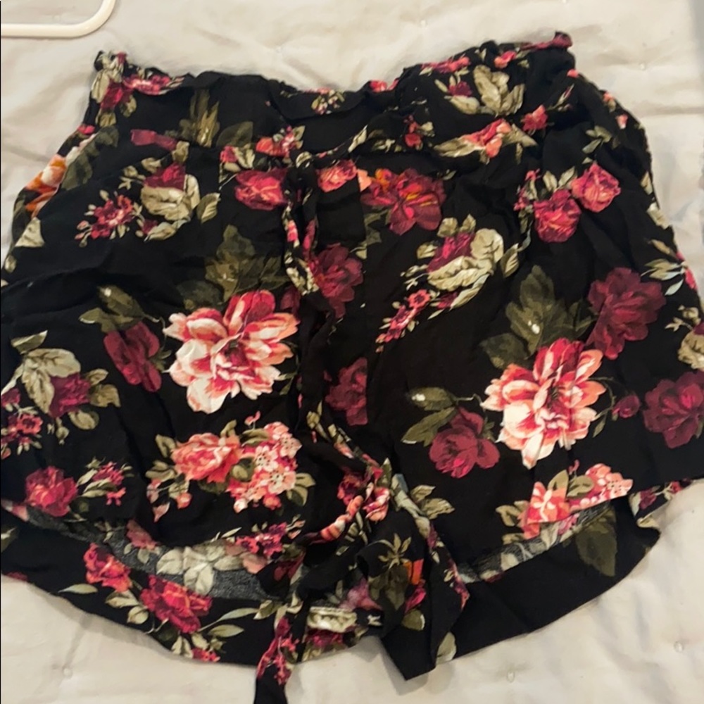 Rose print shorts